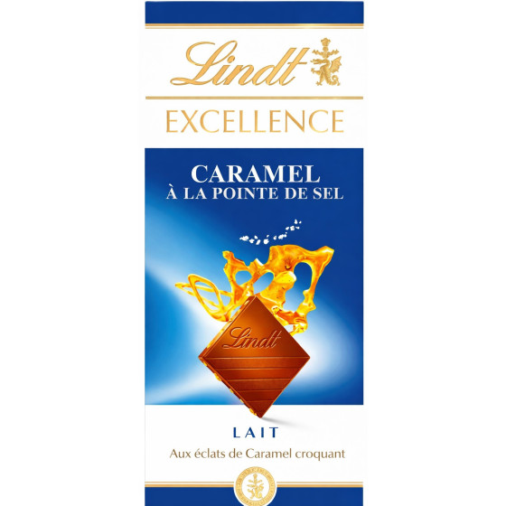 TABLETTE DE CHOCOLAT AU LAIT CARAMEL LINDT 100G