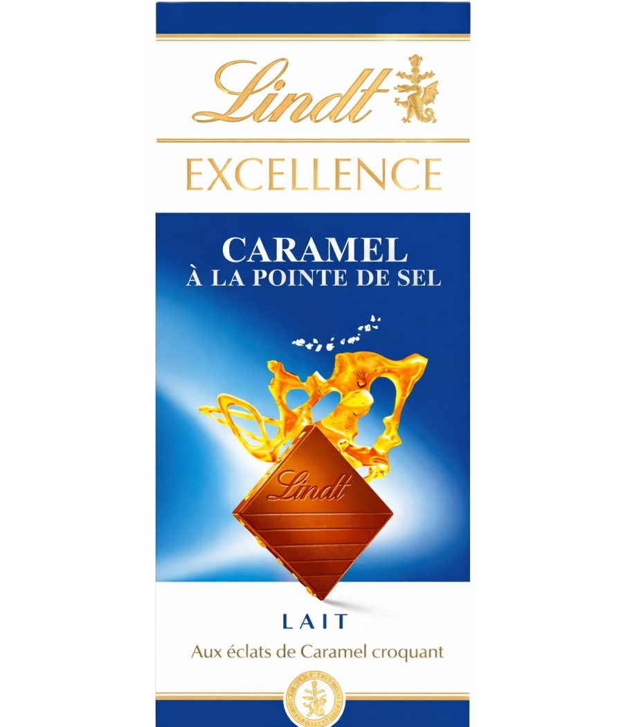TABLETTE DE CHOCOLAT AU LAIT CARAMEL LINDT 100G