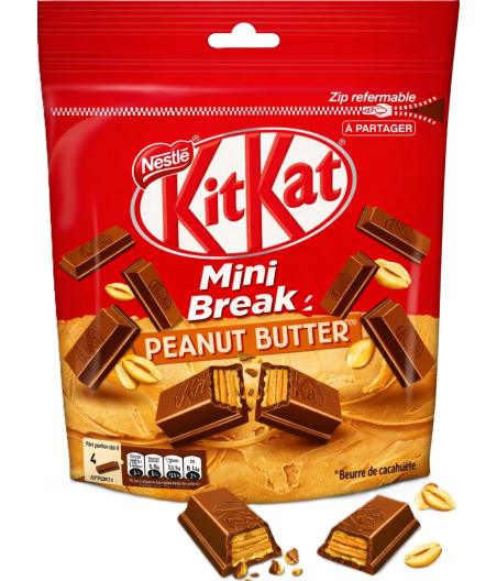 MINI BARRE CHOCOLATÉE KITKAT PEANUT BUTTER NESTLE 104G