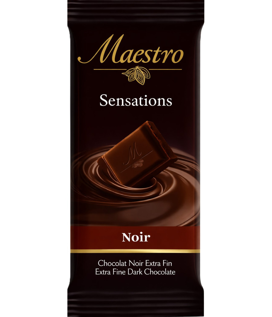 TABLETTE DE CHOCOLAT NOIR EXTRA FIN MAESTRO 90G