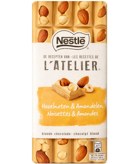 TABLETTE DE CHOCOLAT BLOND CARAMEL NOISETTES NESTLE 195G