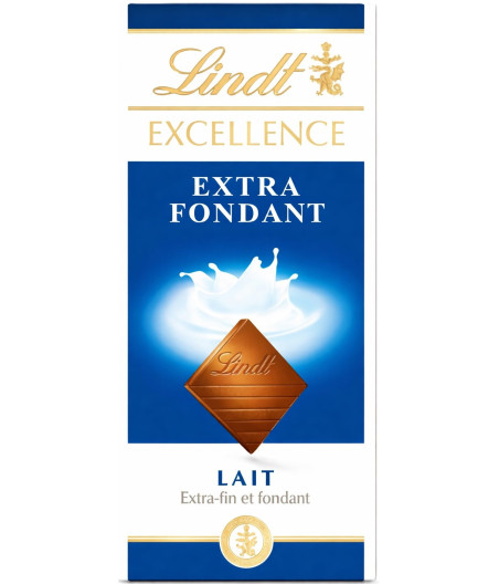 TABLETTE DE CHOCOLAT AU LAIT EXCELLENCE EXTRA FONDANT LINT 100G