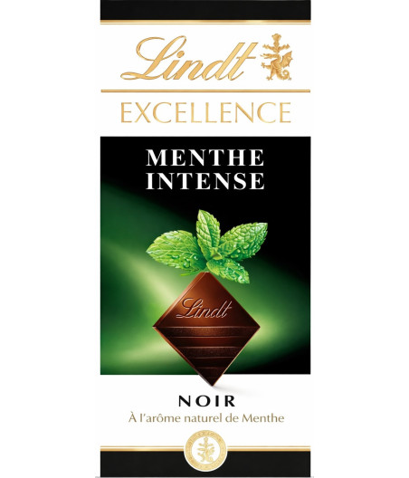 TABLETTE DE CHOCOLAT NOIR EXCELLENCE MENTHE INTENSE LINDT 100G