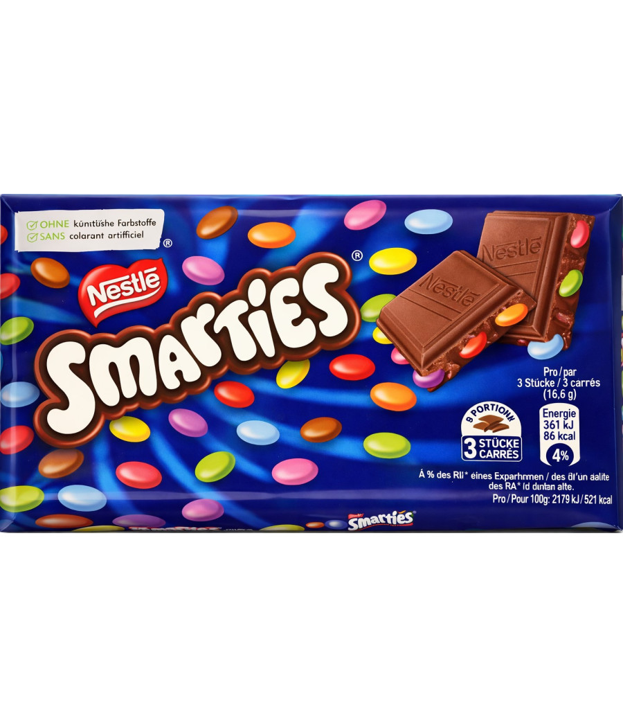 TABLETTE DE CHOCOLAT SMARTIES NESTLE 100G