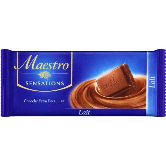 TABLETTE DE CHOCOLAT AU LAIT SENSATIONS MAESTRO 30G