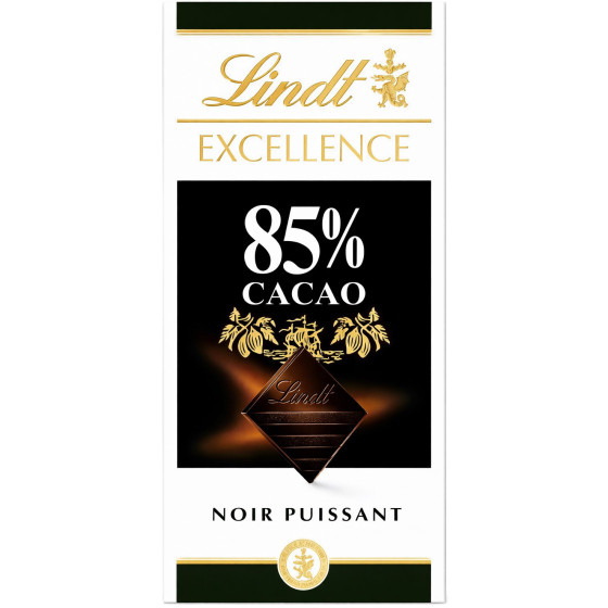TABLETTE DE CHOCOLAT NOIR PUISSANT EXCELLENCE LINDT 100G