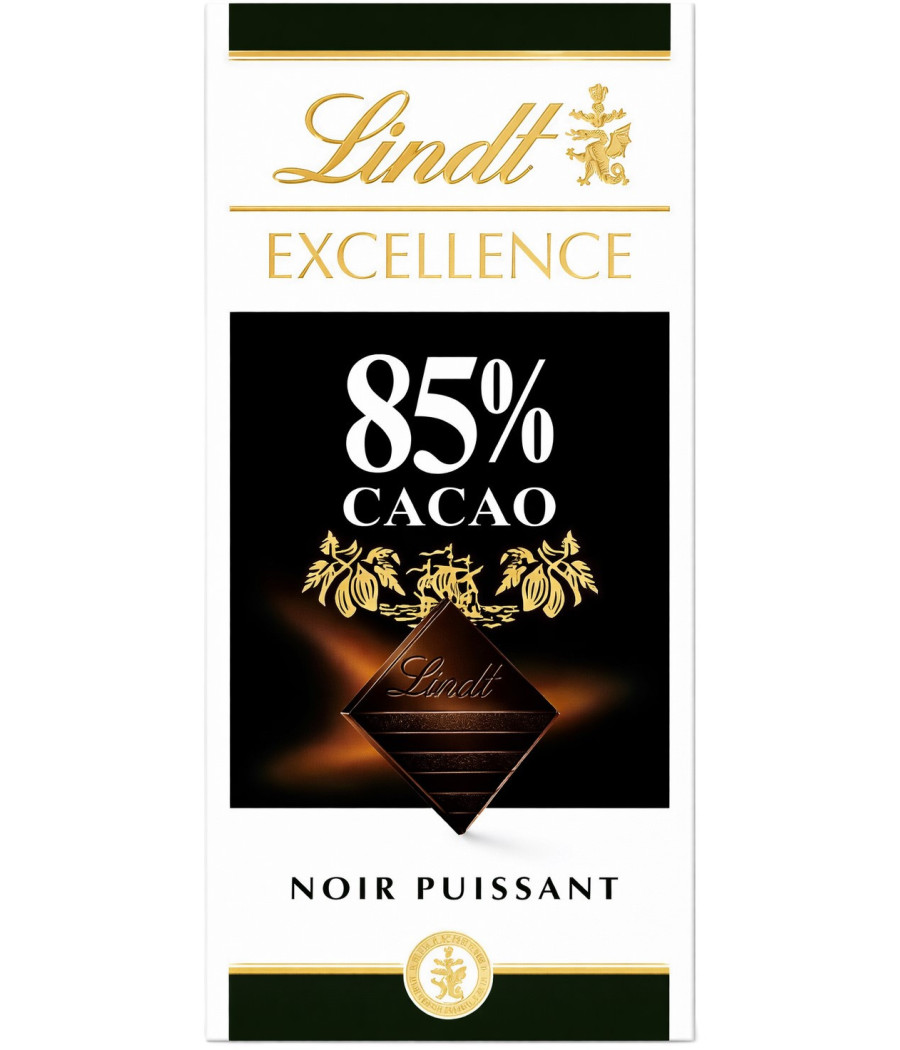 TABLETTE DE CHOCOLAT NOIR PUISSANT EXCELLENCE LINDT 100G