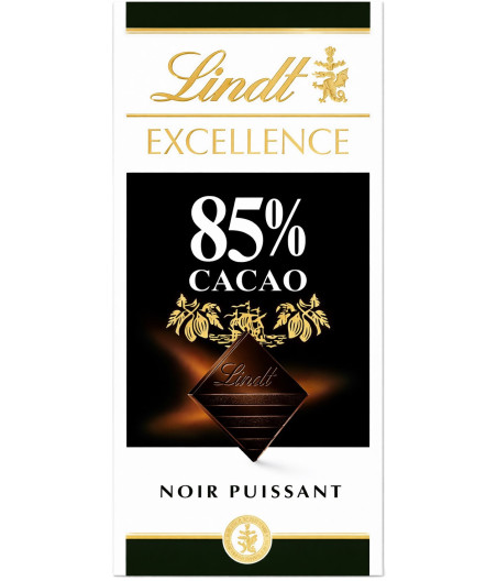 TABLETTE DE CHOCOLAT NOIR PUISSANT EXCELLENCE LINDT 100G