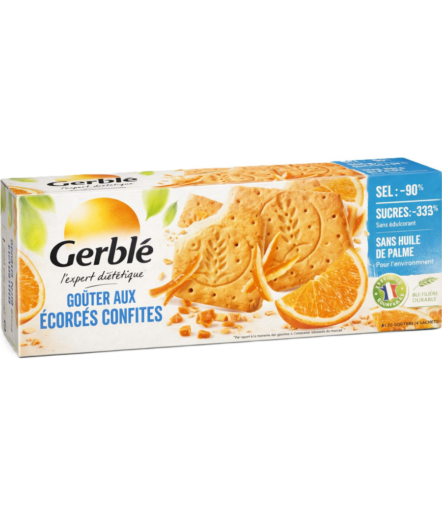 BISCUITS GOUTER AUX ECORCES CONFITES GERBLE 360G