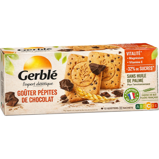 BISCUITS GOUTER PEPITES DE CHOCOLAT GERBLE 250G