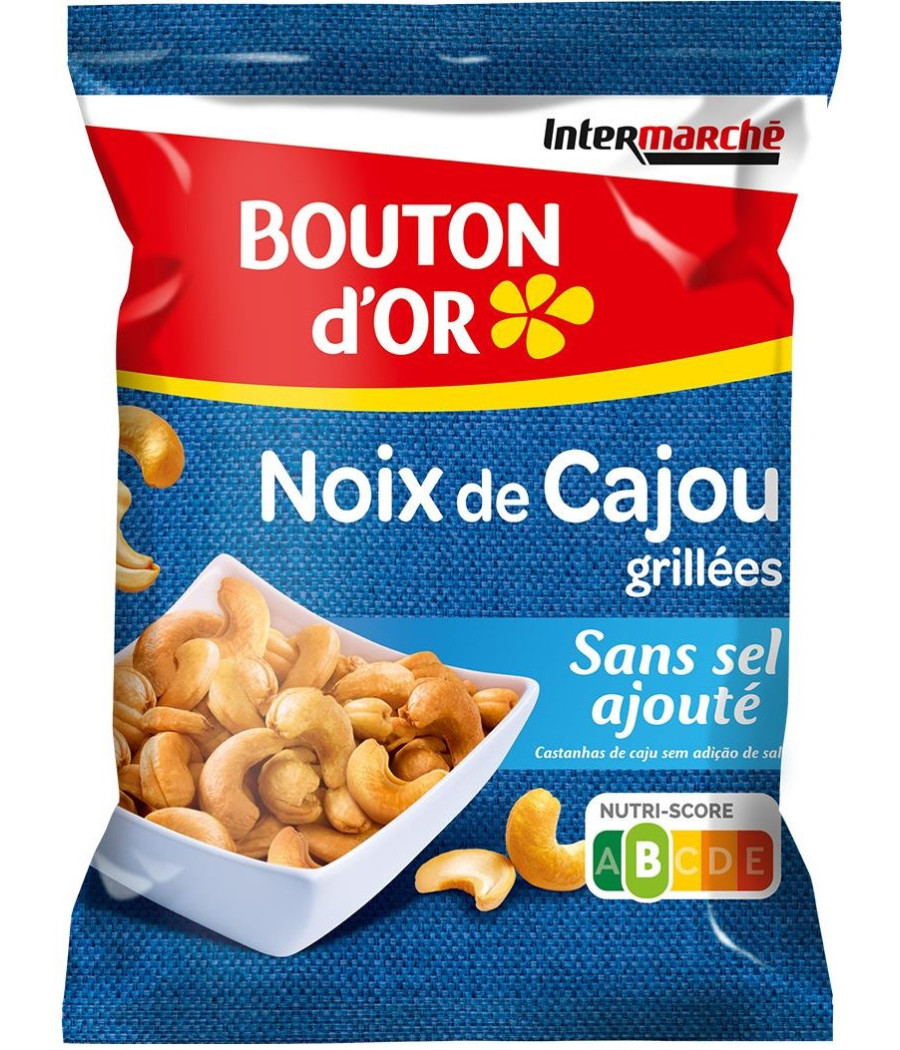 NOIX DE CAJOU GRILLEES SANS SEL AJOUTE BOUTON D'OR 125G