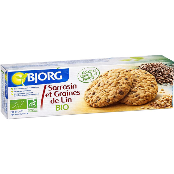BISCUITS SARRASIN ET GRAINES DE LIN BIO BJORG 125G