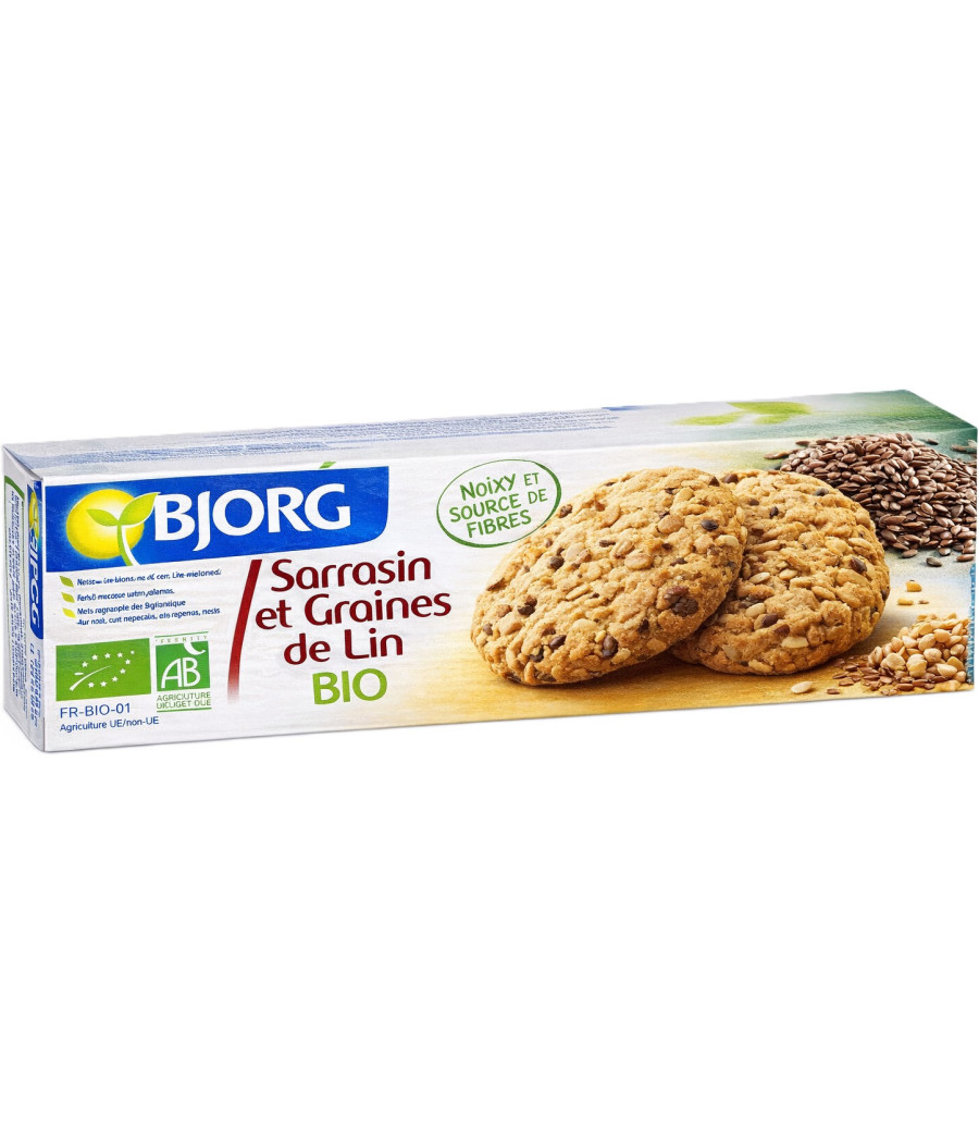 BISCUITS SARRASIN ET GRAINES DE LIN BIO BJORG 125G
