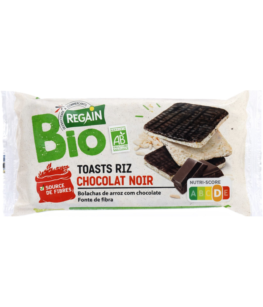 TOASTS DE RIZ NAPPES AU CHOCOLAT NOIR BIO REGAIN 100G