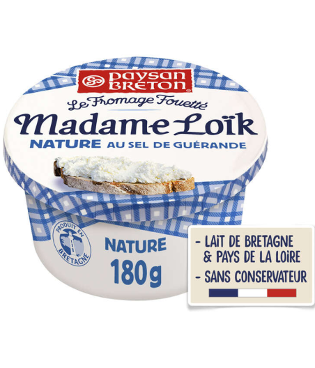 FROMAGE FOUETTE PAYSAN BRETON  MADAME LOIK  AU SEL DE GUERANDE 180G