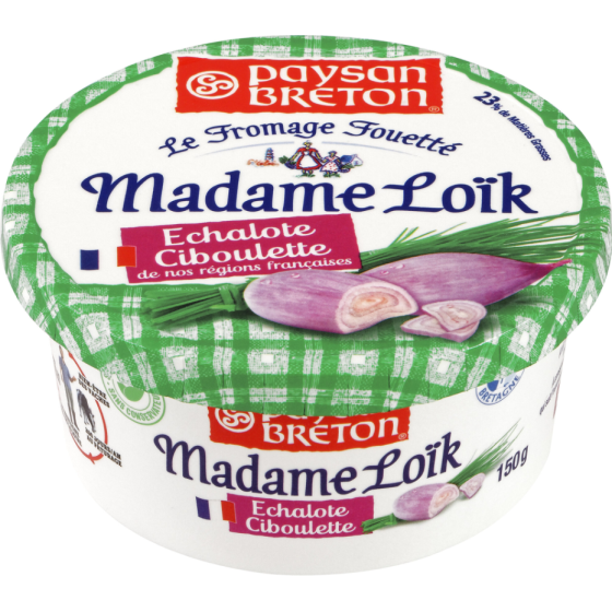 FROMAGE FOUETTE PAYSAN BRETON MADAME LOIK  ECHALOTE CIBOULETTE 150G