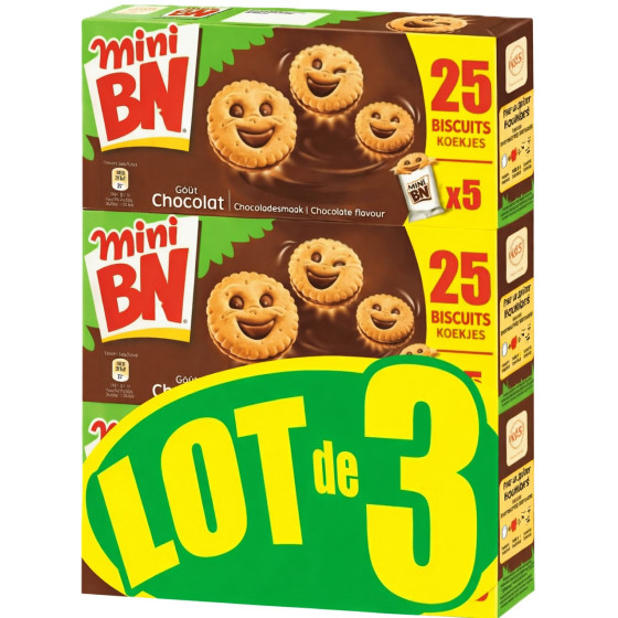 MINI BISCUITS GOÛT CHOCOLAT BN 3X175G