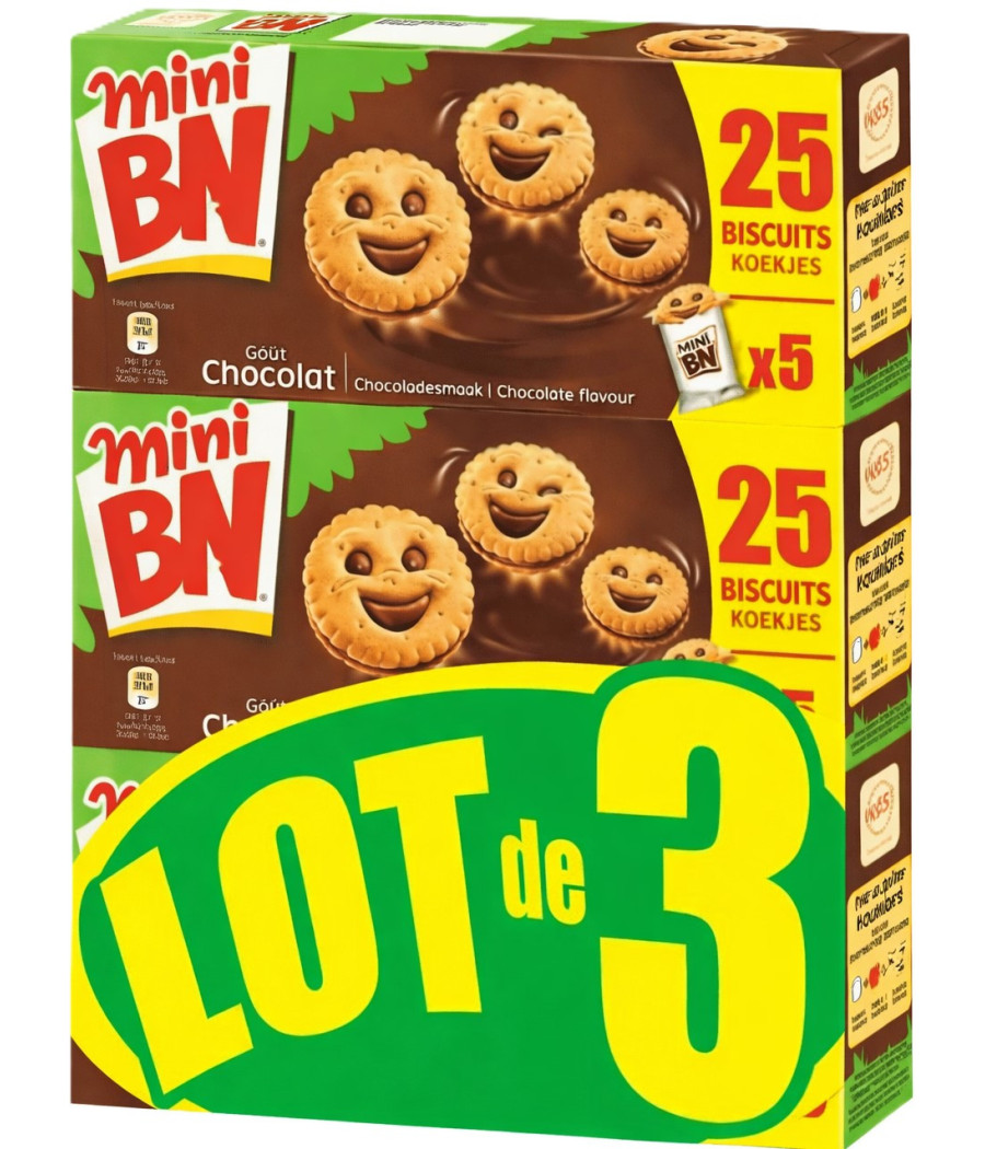 MINI BISCUITS GOÛT CHOCOLAT BN 3X175G