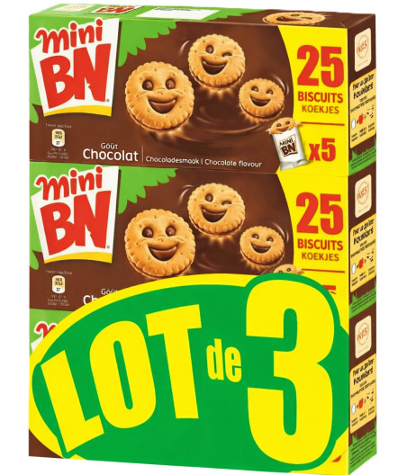 MINI BISCUITS GOÛT CHOCOLAT BN 3X175G