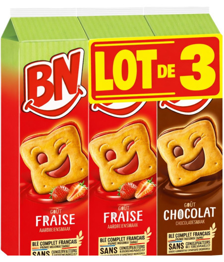 BISCUITS GOUT CHOCOLAT ET FRAISE BN 885G