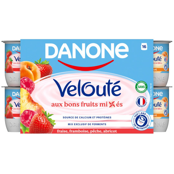 YAOURTS DANONE BRASSES VELOUTE FRUIX 16X125G