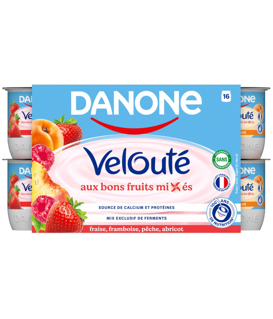 YAOURTS BRASSES VELOUTE FRUIX DANONE 16X125G