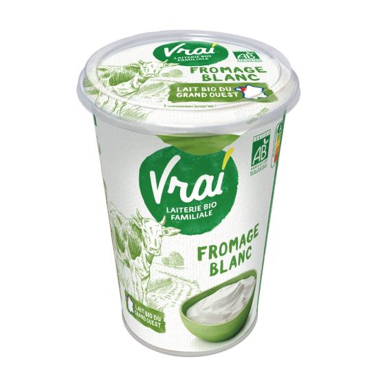 VRAI FROMAGE BLANC AU LAIT DE VACHE BIO 3.6% MG 500 G