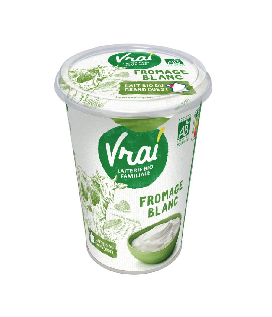 VRAI FROMAGE BLANC AU LAIT DE VACHE BIO 3.6% MG 500 G