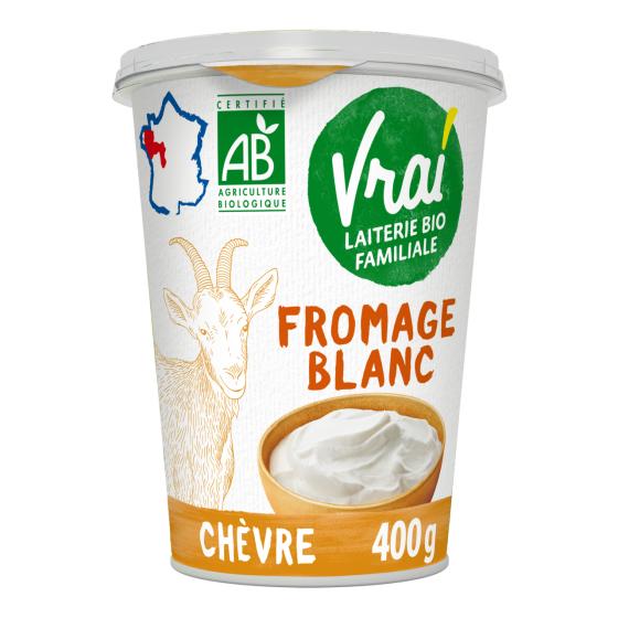 VRAI FROMAGE BLANC AU LAIT DE CHEVRE BIO 5.6% MG 400 G