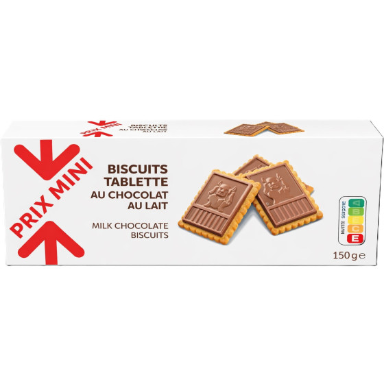 BISCUITS TABLETTE AU CHOCOLAT AU LAIT PRIX MINI 150G
