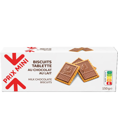 BISCUITS TABLETTE AU CHOCOLAT AU LAIT PRIX MINI 150G