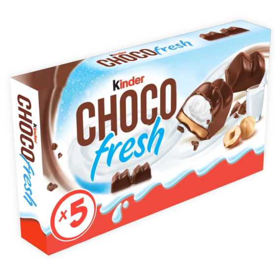 CHOCOLAT KINDER CHOCOFRESH FOURRE LAIT NOISETTE X5 102.5G