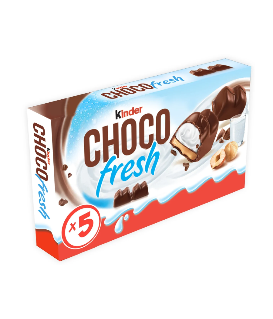 CHOCOLAT KINDER CHOCOFRESH FOURRE LAIT NOISETTE X5 102.5G