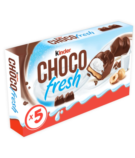 CHOCOLAT KINDER CHOCOFRESH FOURRE LAIT NOISETTE X5 102.5G