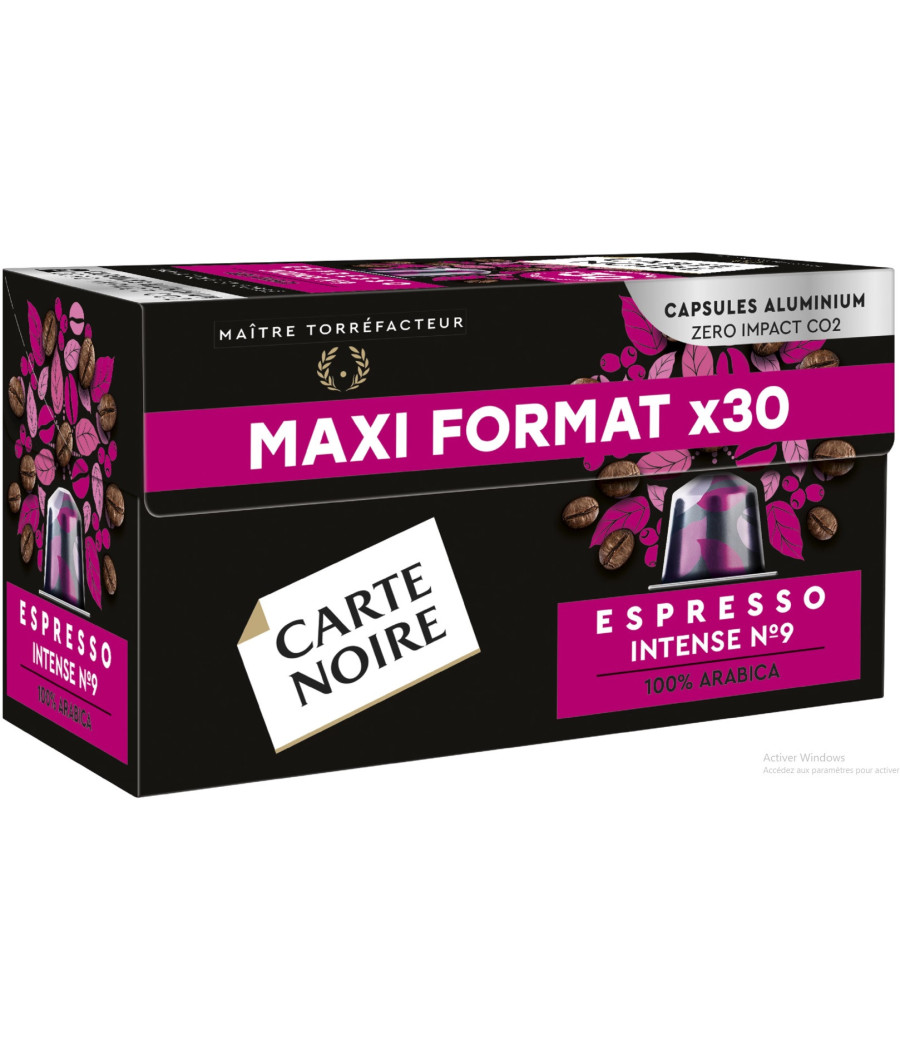 CAFE AROMATIQUE ET CORSE ESPRESSO INTENSE NUMERO 9 CARTE NOIR 165G