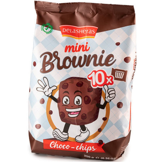 MINI BROWNIES CHOCO CHIPS DELASHERAS 250G