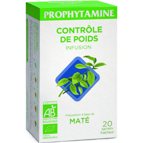 INFUSION BIO CONTROLE DE POIDS A BASE DE MATE PROPHYTAMINE 40G