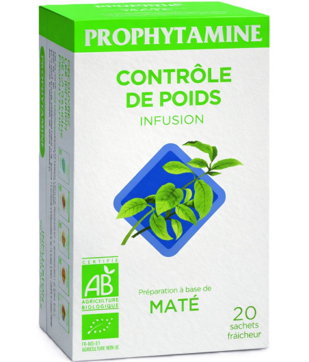 INFUSION BIO CONTROLE DE POIDS A BASE DE MATE PROPHYTAMINE 40G