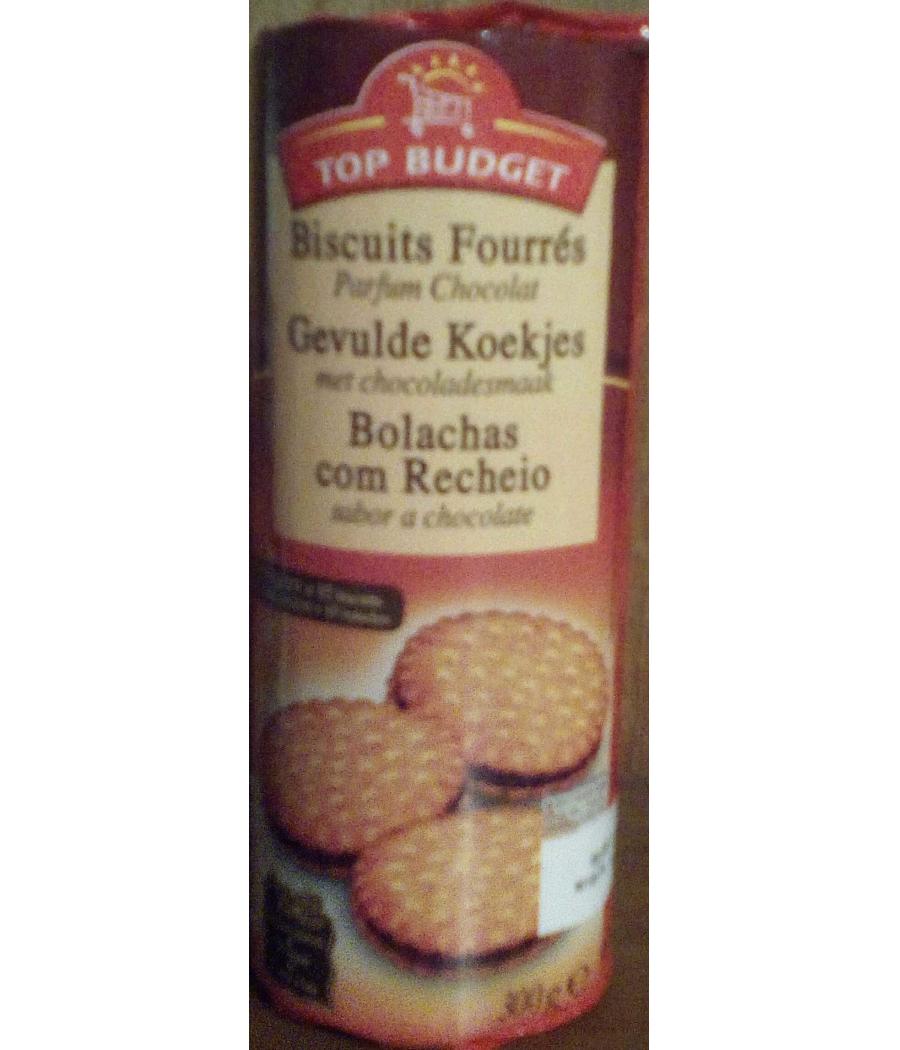 BISCUITS FOURRES TOP BUDGET PARFUM CHOCOLAT 300G