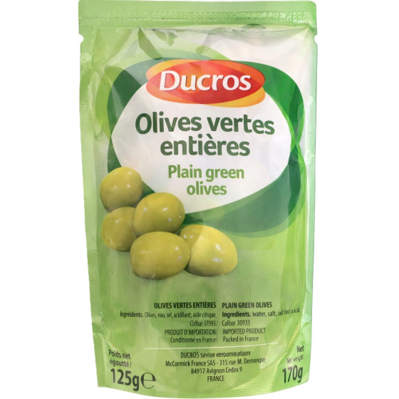 OLIVES VERTES ENTIERES DUCROS 125G