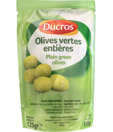OLIVES VERTES ENTIERES DUCROS 125G