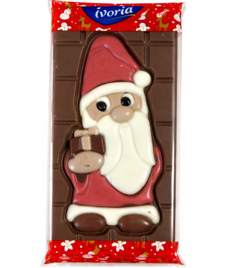 CHOCOLAT AU LAIT DECORE EN PERE NOEL IVORIA 100G