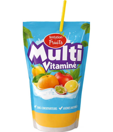 JUS DE FRUITS MULTI VITAMINE TENTATION DE FRUIT 20CL