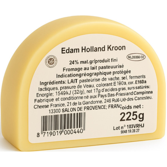 FROMAGE EDAM HOLLAND KROON 225G