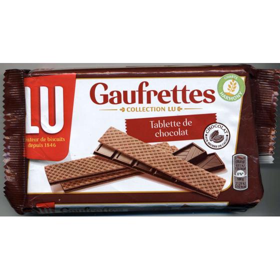 GAUFRETTES - TABLETTE DE CHOCOLAT 92 G