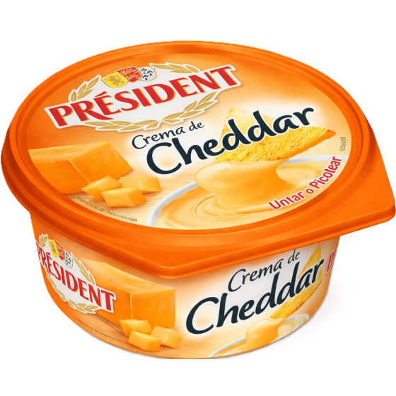 CREME DE FROMAGE DE CHEDDAR PRESIDENT 125G