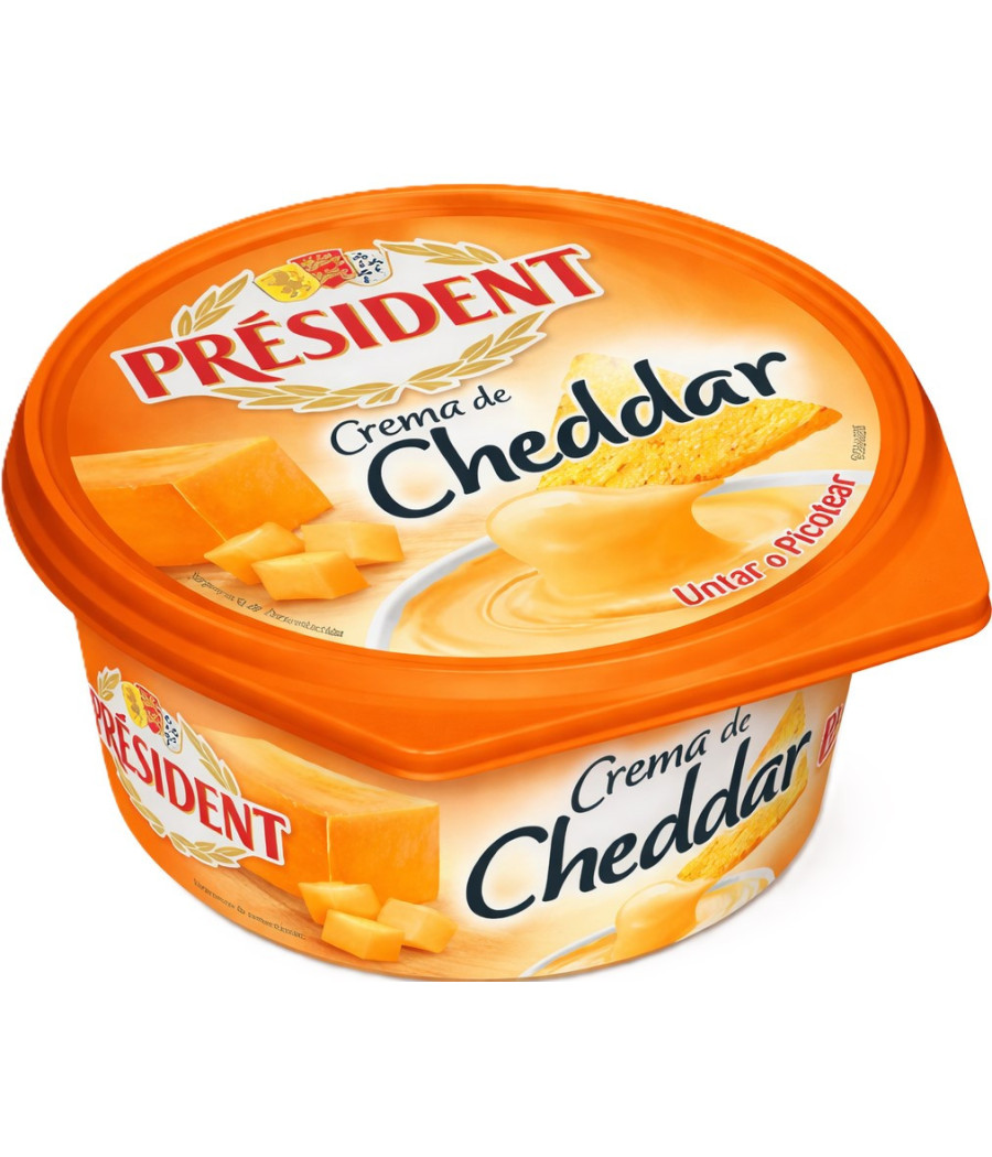 CREME DE FROMAGE DE CHEDDAR PRESIDENT 125G