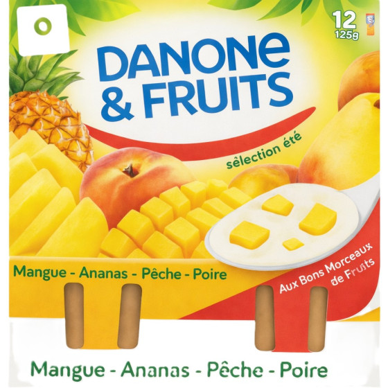 YAOURTS AUX FRUITES DANONE 12X125G