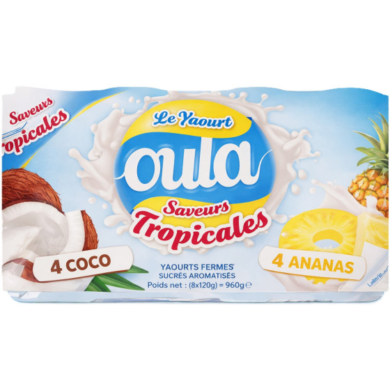YAOURTS FERMES OULA SAVEURS TROPICALES 8X120G