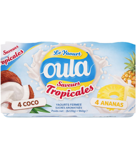 YAOURTS FERMES OULA SAVEURS TROPICALES 8X120G